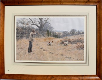 A. B. Frost (Quail Shooting) The Shooting Pictures. New York: Charles Scribner, 1895. Framed