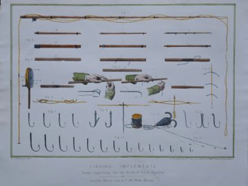 (Fishing Implements - Rods and Hooks ) The Book of Field Sports, and Library of Veterinary Knowledge. Vol.II. London, c. 1870