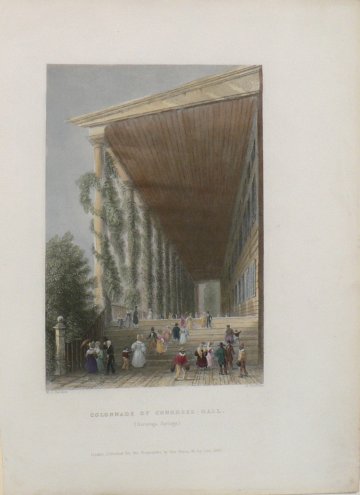 (Saratoga Springs) William Henry Bartlett. American Scenery. London, 1839