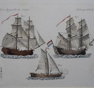 F. J. Bertuch (Man of War) Bilderbuch für Kinder, Weimar Germany, 1790. Framed