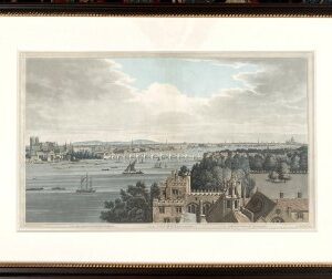 (View of London from Lambeth) John and Josiah Boydell. History of the River Thames. London 1794-6. Framed