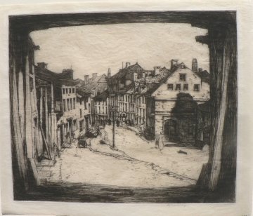 David Young Cameron. Old la Roche. Drypoint etching. 1907