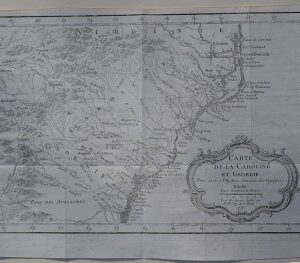 (North and South Carolina, Georgia) Jacques Nicolas Bellin. L'Histoire Generale des Voyages. Paris 1757