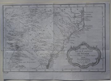 (North and South Carolina, Georgia) Jacques Nicolas Bellin. L'Histoire Generale des Voyages. Paris 1757