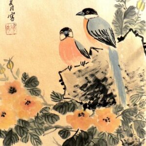 Ma-mei. (Blue birds on orange blossoms) Watercolor. ca. 1930