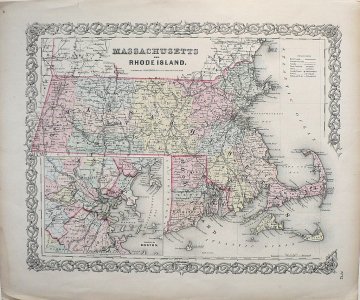Colton, J.H. Massachusetts and Rhode Island. New York, 1855.