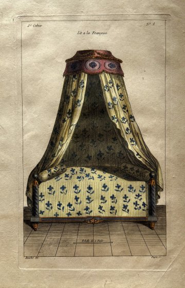 After Jean-Charles Delafosse (Yellow French Bed) Ameublement. Paris 1768