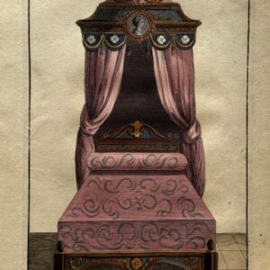 After Jean-Charles Delafosse (French Bed - pink) Ameublement. Paris 1768