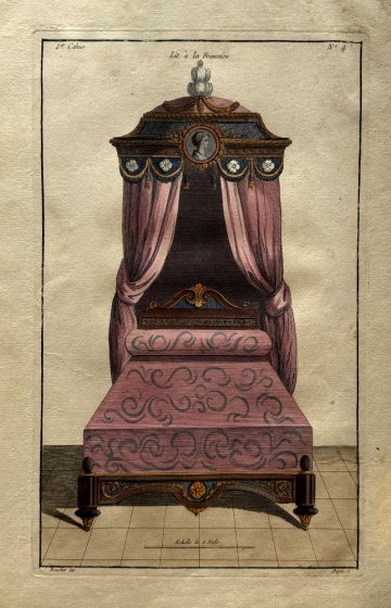 After Jean-Charles Delafosse (French Bed - pink) Ameublement. Paris 1768