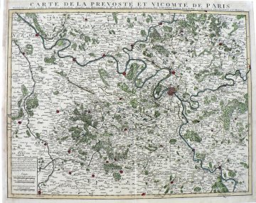 (Paris and Surrounding Area) Guillaume Delisle. Amsterdam: Covens and Mortier, c. 1735