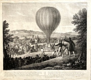 After William Gauci. “Representation of the Balloon, Immediately Preceding its Ascension from the Village of Seal, Near Sevenoaks, in Kent." London M. Colnaghi, May 1826