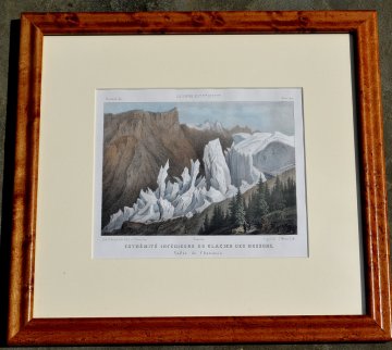(Chamonix, Mt Blanc, Glacier) "Glacier des Bossons." printed J. Perrin, Chambery, France, 1854