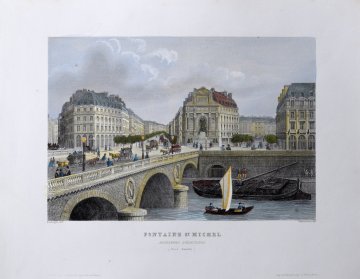 Claude Hilarie-Alphonse Chamouin (Fontaine St Michel) Collection de Vues de Paris… Paris 1845