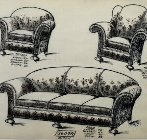 Gottlieb Buehler. 3609R. (Rattan Sofa and 2 Chairs) American, 1922