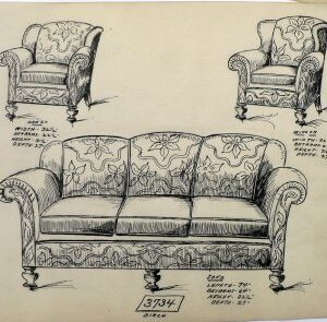 Gottlieb Buehler. 3734. (Sofa and 2 Chairs) American, ca.1922