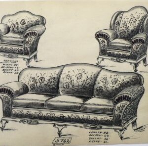 Gottlieb Buehler. 3762. (Sofa and 2 Chairs) American, 1922