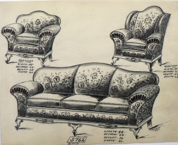 Gottlieb Buehler. 3762. (Sofa and 2 Chairs) American, 1922