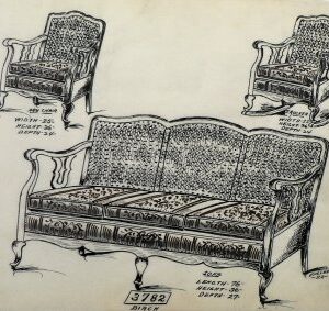 Gottlieb Buehler. 3782. (Rattan Sofa and 2 Chairs) American, 1922