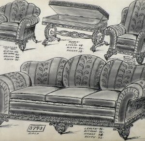 Gottlieb Buehler. 3793. (Sofa, 2 Chairs and Bench) American, 1922