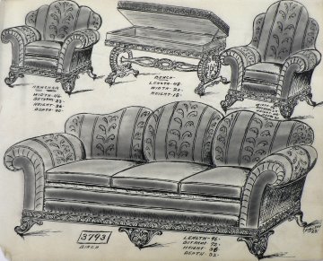 Gottlieb Buehler. 3793. (Sofa, 2 Chairs and Bench) American, 1922