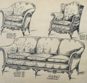 Gottlieb Buehler. 3884. (Upholstered Sofa and 2 Chairs) American, 1922