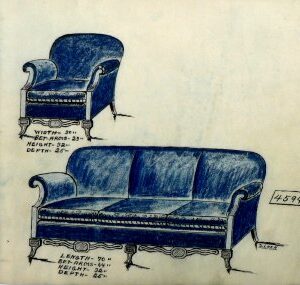 Gottlieb Buehler. 4594. (Upholstered Sofa and Chair) American, 1922