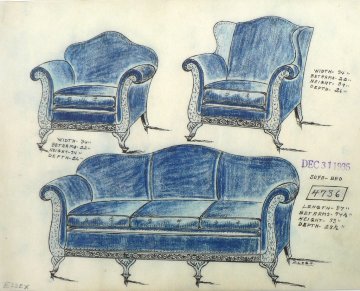 Gottlieb Buehler. 4736 (Upholstered Sofa and 2 Chairs) American, 1935