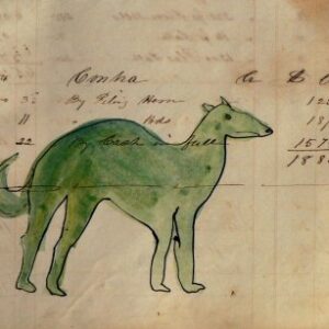 (Green Dog?) Watercolor and ink on paper