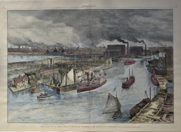 (Chicago - View of the City) Harper's Weekly. New York 1884