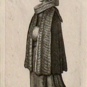 W. Hollar.(Merchant's wife from Prague) 17th century etching. Bohemia