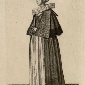 W. Hollar. (Woman from Prague) 17th century etching. Bohemia