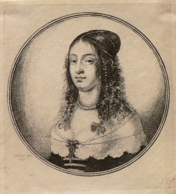 W. Hollar. (Woman with long curls) Bohemia. 17th century etching