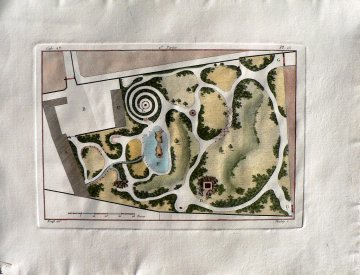 Jean Charles Krafft. (Plan with a Maze) Plans des plus Beaux Jardins... Paris: Levault, 1809