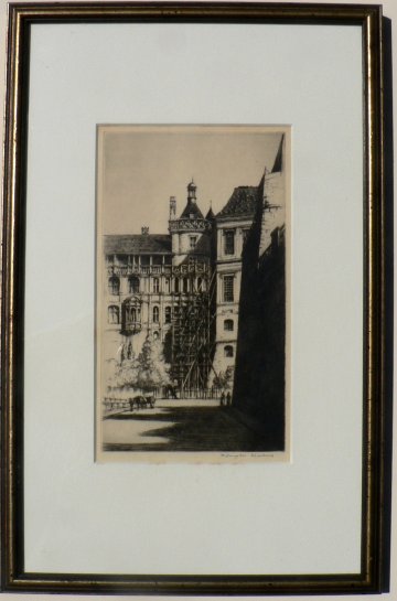 W. Douglas MacLeod. Chatean Blois. ca. 1929. Etching and drypoint