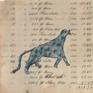 (Blue Spotted Dog) Watercolor on paper