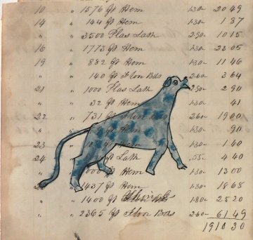 (Blue Spotted Dog) Watercolor on paper