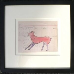 (Downward Red Dog) Watercolor and ink on paper