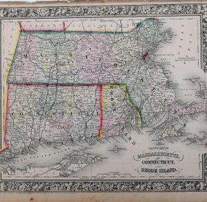 S. Augustus Mitchell (Massachusetts, Connecticut, Rhode Island) New General Atlas. Philadelphia [1860]-1864