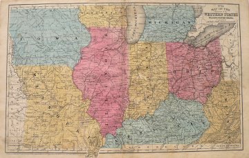 S.A. Mitchell. "Map of the ...WESTERN STATES..." Philadelphia, 1852