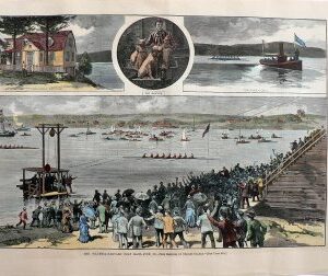 (Columbia-Harvard Boat Race) New York:Harper's Weekly, 1886