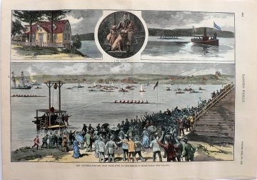(Columbia-Harvard Boat Race) New York:Harper's Weekly, 1886