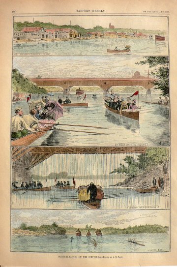 (Sculling and Pleasure Boating on the Schuylkill) New York: Harper's Weekly, 1884