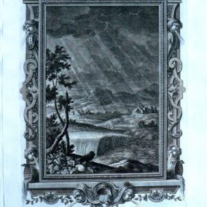 Johann Scheuchzer. (Rain Pouring Down on Farmers in Fields) Physica Sacra. Augsberg and Ulm, 1731-1735