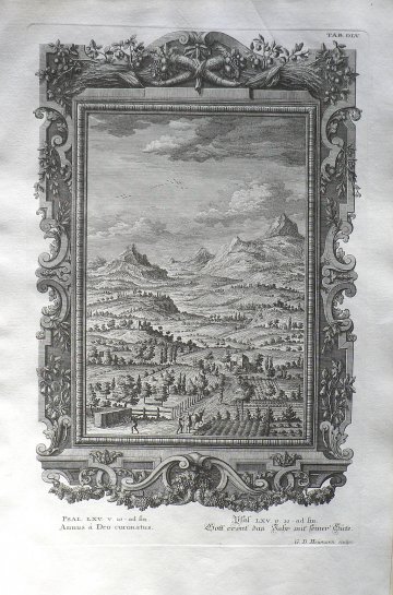 Johann Scheuchzer. (Farm Fields) Physica Sacra. Augsberg and Ulm,. 1731-35.