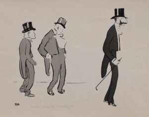 Sem (M. Boscher, M. Bachelot, Prince Troubezkoy) Paris, December 1904