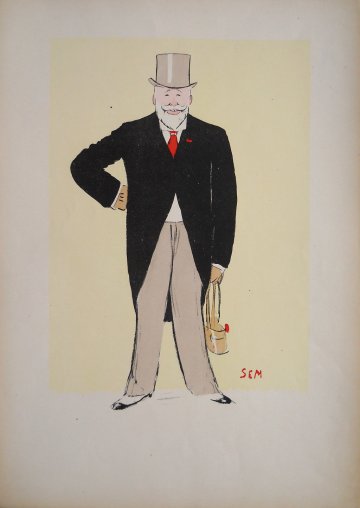 Sem (Paul Adam) Paris October 1900. Framed