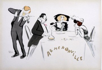 SEM. Dinner at Armenonville with Violist. Paris, ca. 1901.