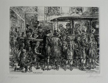 The Movey Troupe. Etching. 1920. Pencil signed
