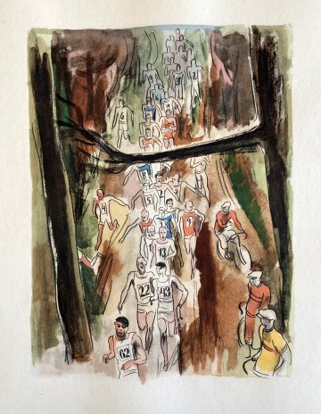 (Cross Country Racing) Milivoj Uzelac. Paris 1932. Framed