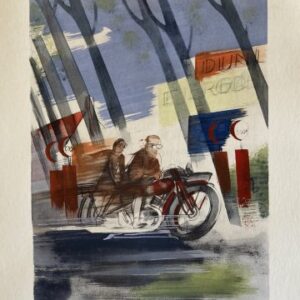 (Motorcycle) Milivoj Uzelac. Paris 1932. Framed